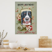 Poster Joyeux anniversaire Salutations Bernese Mountain D (Cuisine)