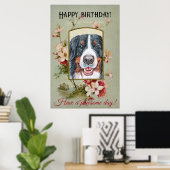 Poster Joyeux anniversaire Salutations Bernese Mountain D (Bureau à domicile)
