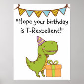 Poster Joyeux Anniversaire T-Rexcellent (Devant)