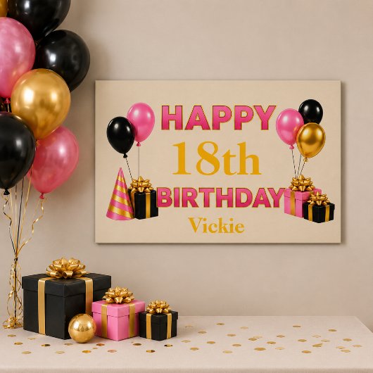 Poster Joyeux Anniversaire Tout Âge Beige