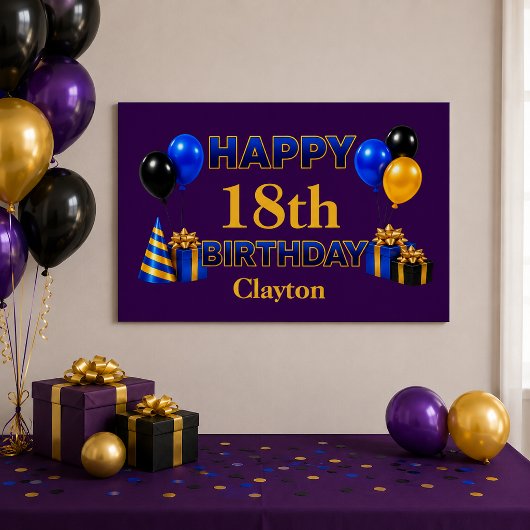 Poster Joyeux Anniversaire Tout Âge Violet