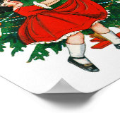 Poster Joyeux arbre de Noël Art vintage (Coin)