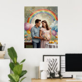 Poster Joyeux Baby shower avec maman et papa (Bureau à domicile)