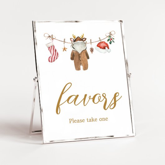 Poster Joyeux Baby shower de vêtements de Noël Faveurs