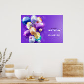 Poster Joyeux Ballons d'anniversaire (Cuisine)