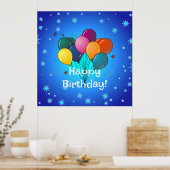 Poster Joyeux Ballons de fête d'anniversaire (Cuisine)