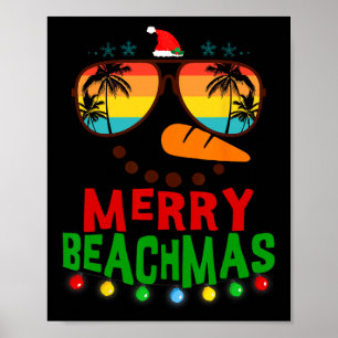 Poster Joyeux Beachmas Tropical Noël Hawaii Snowman B