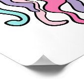 Poster Joyeux bébé méduse souriant avec des bulles. (Coin)