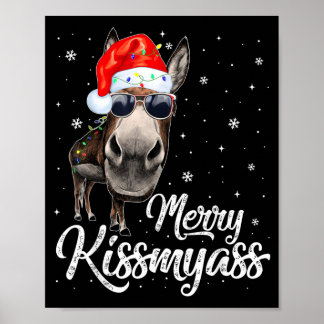 Poster Joyeux Bisou Mon Xmas Sarcastique Drôle Pyjama Noë