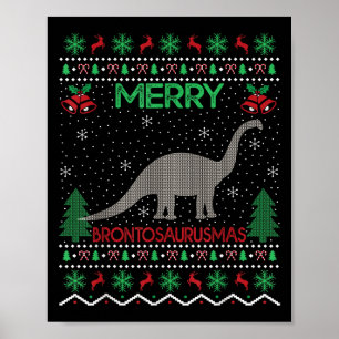 Poster Joyeux Brontosaurus Cadeau Noël laid Brontosaurus