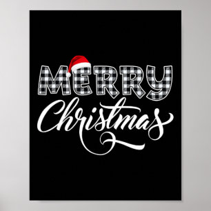 Poster Joyeux Buffalo Noir Et Blanc Plaid Pour