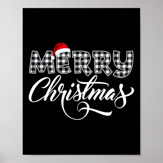 Poster Joyeux Buffalo Noir Et Blanc Plaid Pour (Devant)