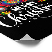 Poster Joyeux Camion de Noël Arbre Santa Hat Lumières Mat (Coin)