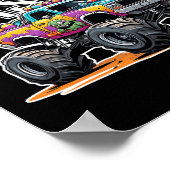 Poster Joyeux Camion Monstre de Pâques Chasse aux oeufs d (Coin)