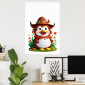 Poster Joyeux canard avec un Casquette | Art AI (Bureau à domicile)