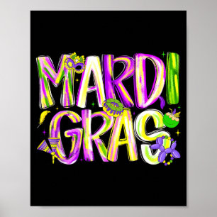 Poster Joyeux Carnaval Mardi Gras Fat Tuesday Hommes Femm