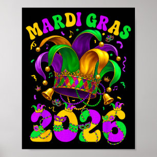 Poster Joyeux Carnaval Mardi Gras Mardi Gras 2026 Bouffon