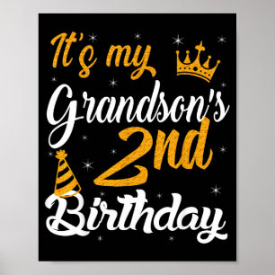 Poster Joyeux C'est les 2 Ans de Mon Petit-Fils 2023 2 An