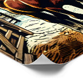 Poster Joyeux Chevaux de Cartoon de Noël (Coin)