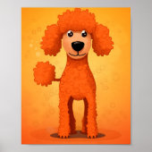 Poster Joyeux chien de caniche orange (Devant)