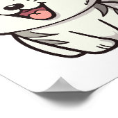 Poster Joyeux chien roux sibérien (Coin)