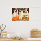 Poster Joyeux Chiens mignons d'Halloween en costumes fant (Cuisine)