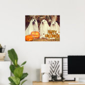Poster Joyeux Chiens mignons d'Halloween en costumes fant (Bureau à domicile)
