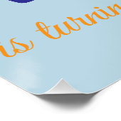 Poster Joyeux chiot, garçon, faisons la fête, 1er anniver (Coin)