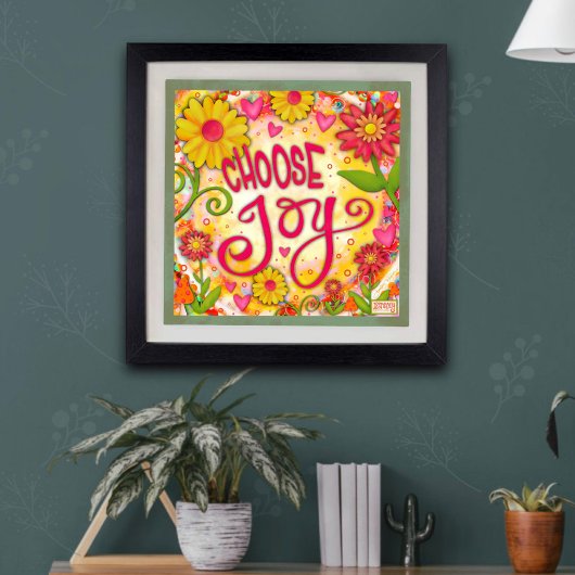 Poster Joyeux Choisir Joie Inspiriity Jaune