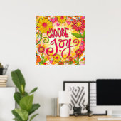 Poster Joyeux Choisir Joie Inspiriity Jaune (Bureau à domicile)