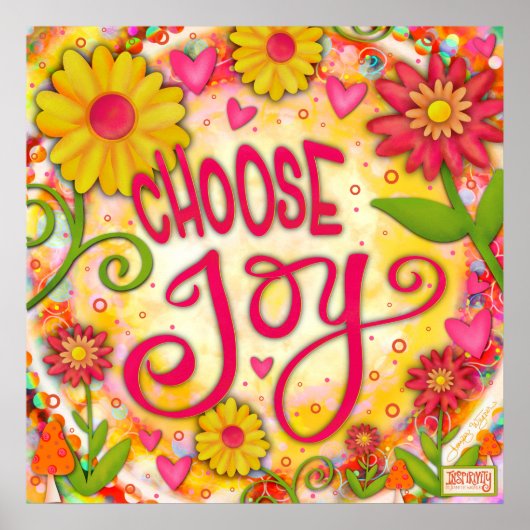 Poster Joyeux Choisir Joie Inspiriity Jaune (Devant)