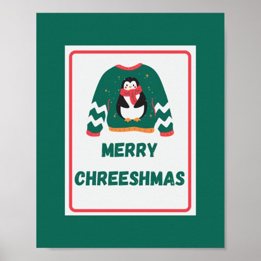 Poster Joyeux Chreeshmas Penguin (Devant)