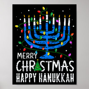 Poster Joyeux Chrismukkah Joyeux Noël Hanukkah Chanuka