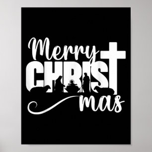 Poster Joyeux Christ Mas chrétien Noël Jésus-Christm