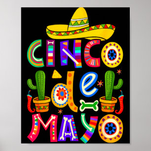 Poster Joyeux cinco de mayo fête squad 5 de mayo mexicain