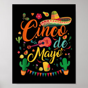 Poster Joyeux Cinco De Mayo Fiesta Parti Mexicain 5 De Ma