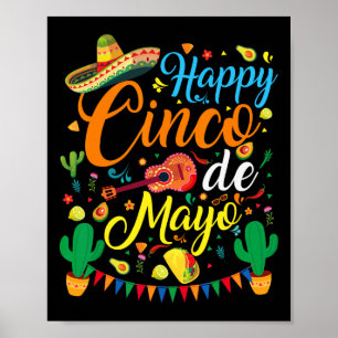 Poster Joyeux Cinco De Mayo Fiesta Parti Mexicain 5 De Ma