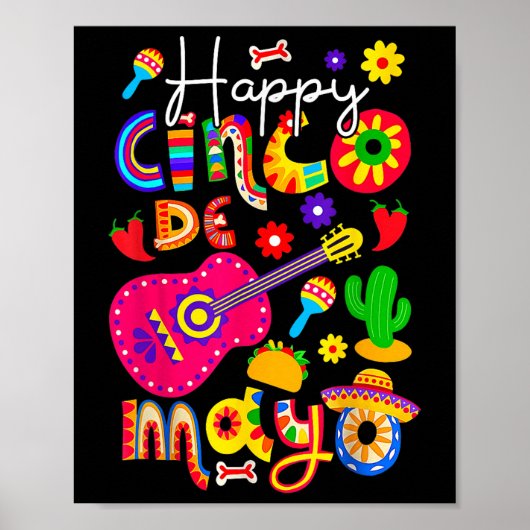 Poster Joyeux Cinco De Mayo Fiesta Parti Mexicain 5 De Ma (Devant)
