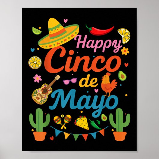 Poster Joyeux Cinco De Mayo Fiesta Parti Mexicain Hommes  (Devant)
