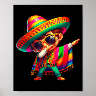 Poster Joyeux cinco de mayo garçon dabbing homme mexicain