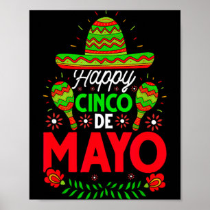Poster Joyeux cinq mai fête festive fiesta
