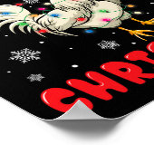 Poster Joyeux Cluckin Noël Drôle Poulet Père Noël 1 (Coin)