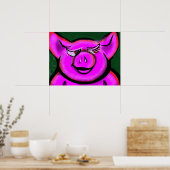 Poster Joyeux Cochon Rose (Cuisine)