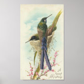 Poster Joyeux Colibri Vintage de Noël (Devant)