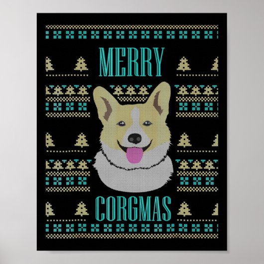 Poster Joyeux Corgmas de Noël (Devant)