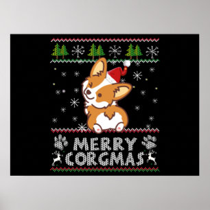Poster Joyeux Corgmas Noel Corgi