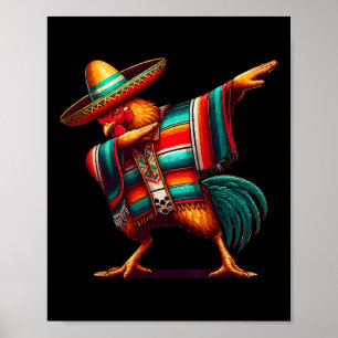 Poster Joyeux Dabbing Mexicain Poulet Cinco De Mayo Lover