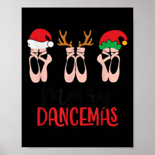 Poster Joyeux Dancemas Professeur de Danse de Ballet Noël