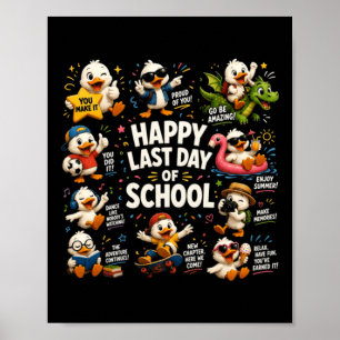 Poster Joyeux Dernier Jour D'École Professeur Fou Canard