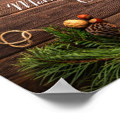 Poster Joyeux Design en bois de Noël (Coin)